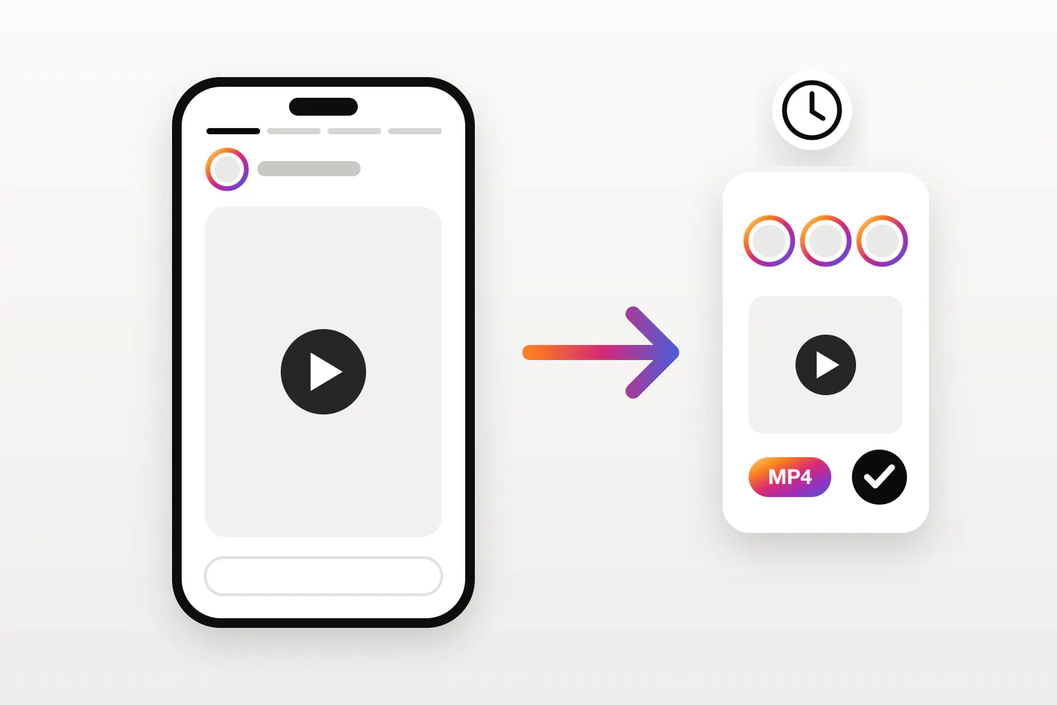 An Instagram Story on a phone saved as an MP4 file before it expires, downloaded anonymously