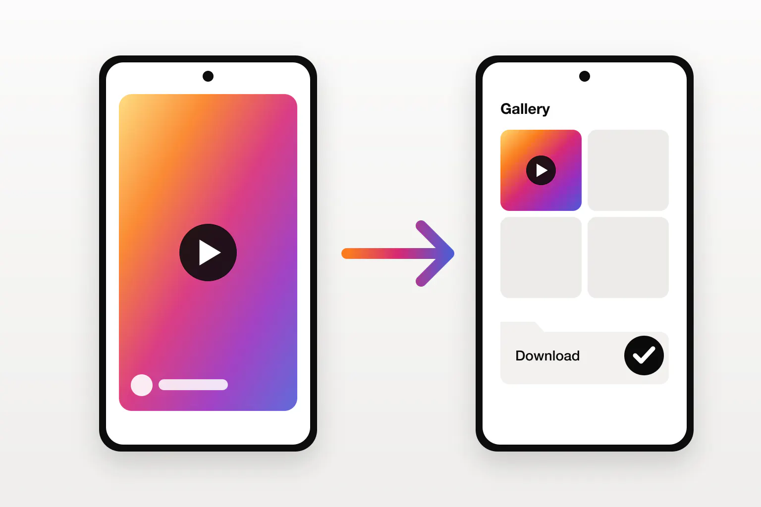An Instagram Reel on an Android phone saved into the Download album of the phone's gallery