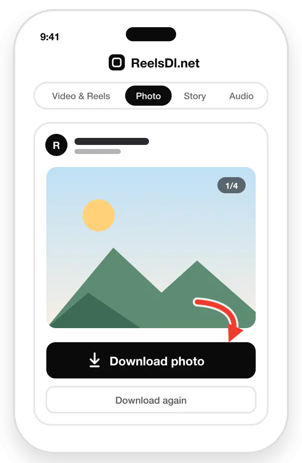 Step 3: tap Download photo to save the Instagram photo to your device