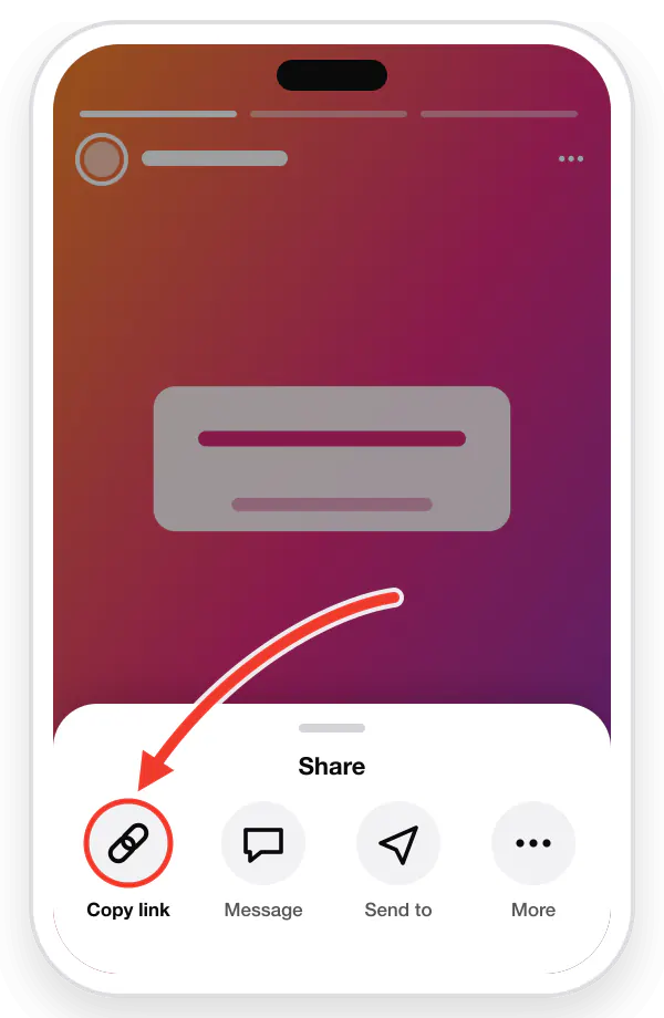 Step 1: tap Share on the Instagram Story and choose Copy link